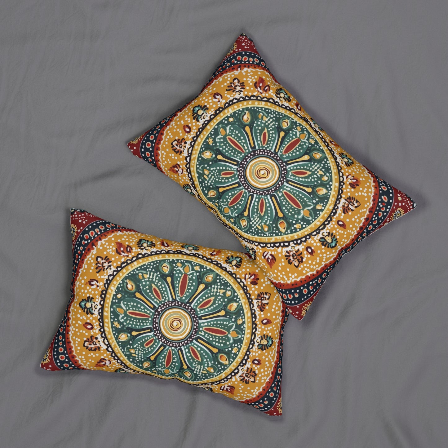 Sangam: Indian Bandhani Inspired Lumbar Pillow