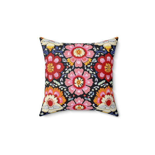 Virág: Hungary Matyó Inspired Throw Pillow