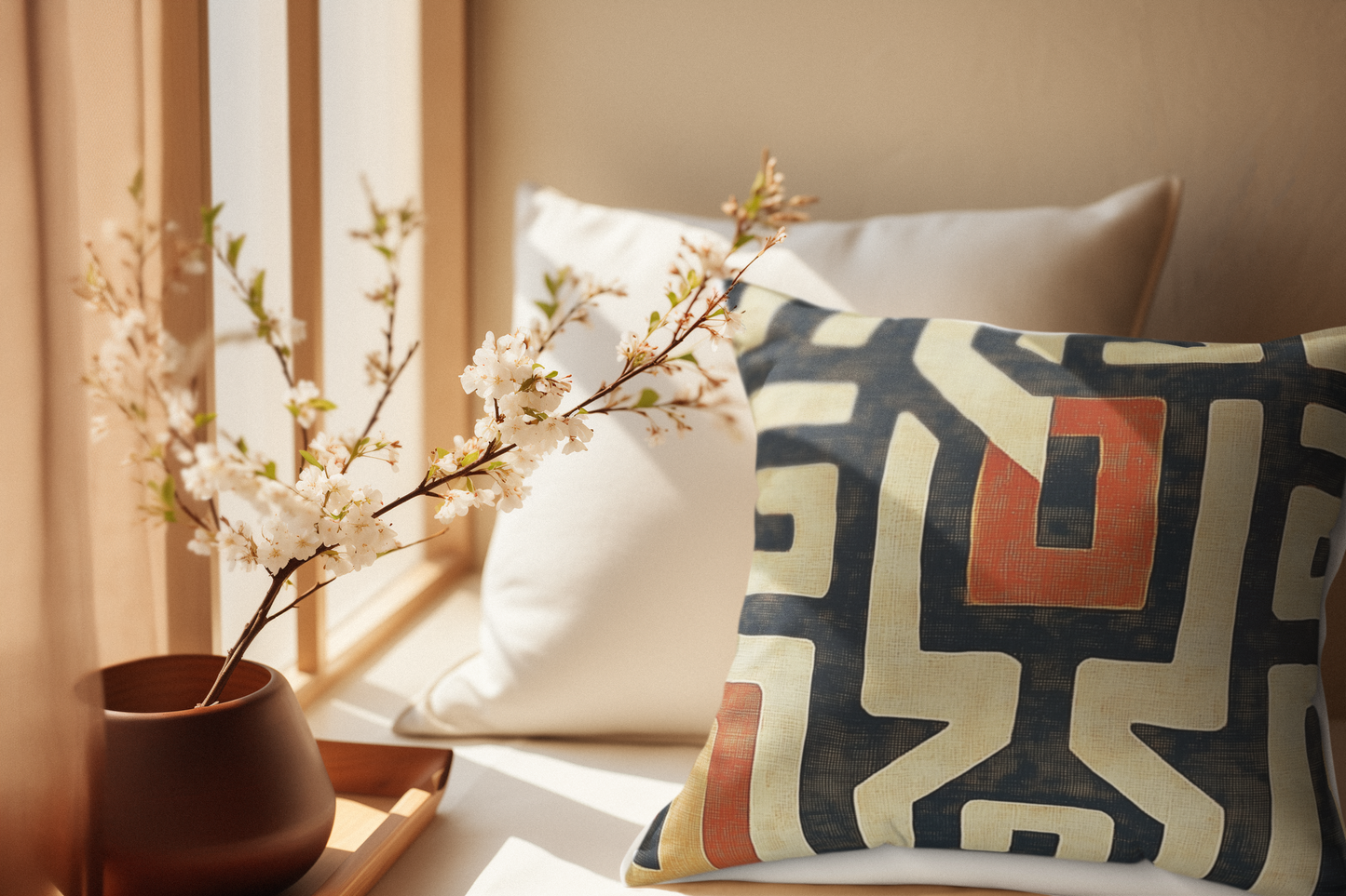 Mbala: Congo Kuba Inspired Throw Pillow