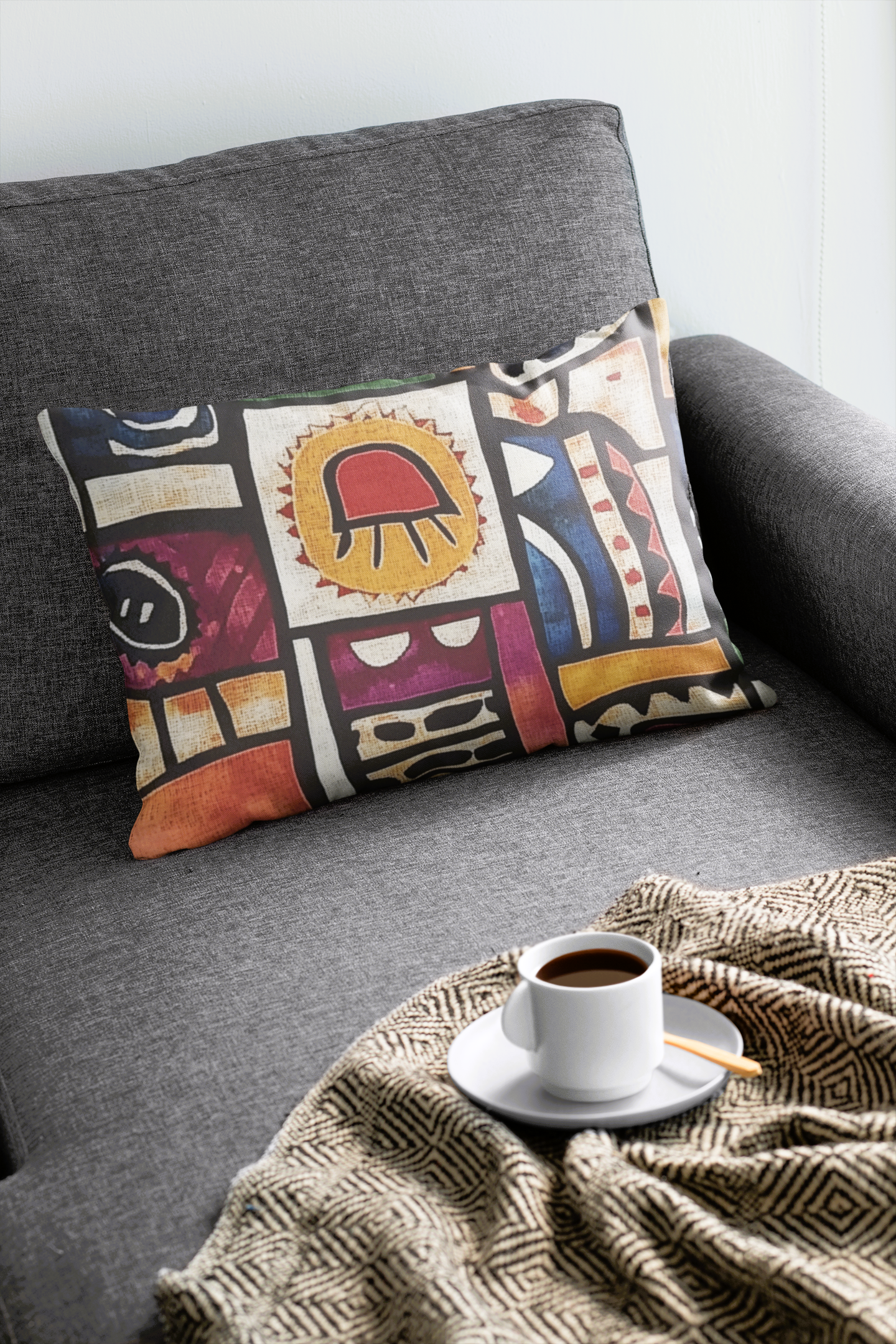 Shona: Zimbabwe Sadza Batik Inspired Throw Pillow